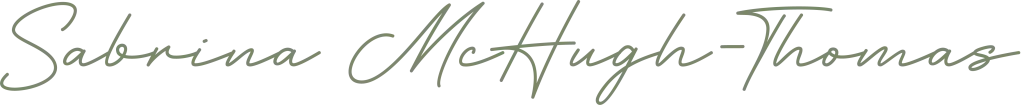 Cursive signature in gray ink spelling out "Sabrina McHugh-Thomas" on a transparent background, representing Monumé Psychology assessment clinic—specialists in adult ADHD assessment and diagnosis in Mississauga.
